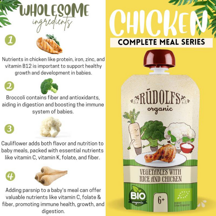 [Halal] Rudolfs Organic Premium Baby Ready Meals in Pouches (suitable: 6m+ -- 8m+)