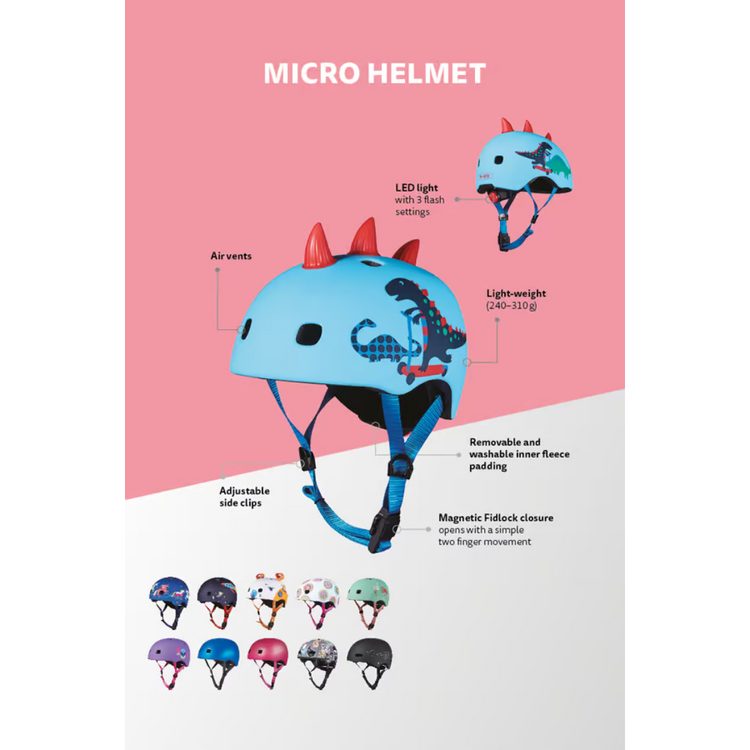 Micro Helmet 3D Scootersaurus M (52–56cm)