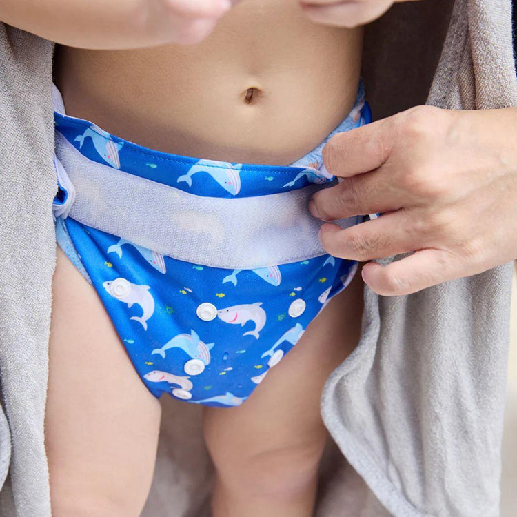Cheekaaboo 2-in-1 Reusable Swim Diaper - Blue Shark (Newborn - 36 Months)