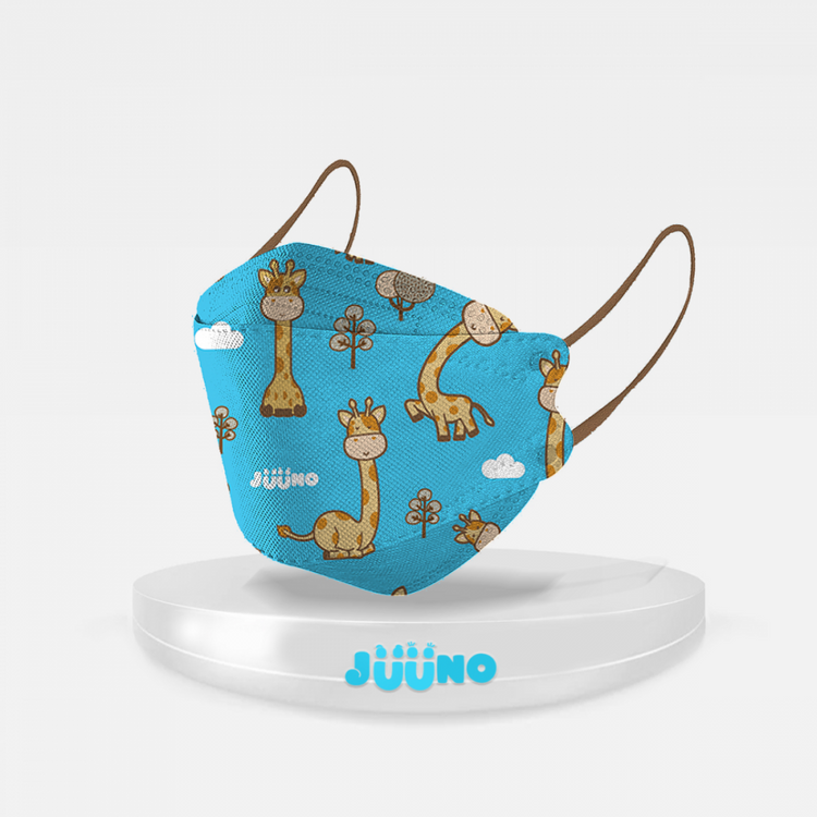 Juuno Flexi Pack Kids Mask KF94 Savannah Safari 3'S - Blue | Protective 4Layer Protective 3D Mask