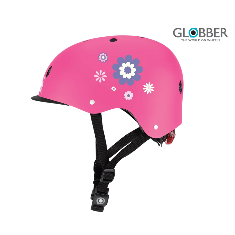 Globber Helmet Elite Light Deep Pink - Flower (48-53cm)