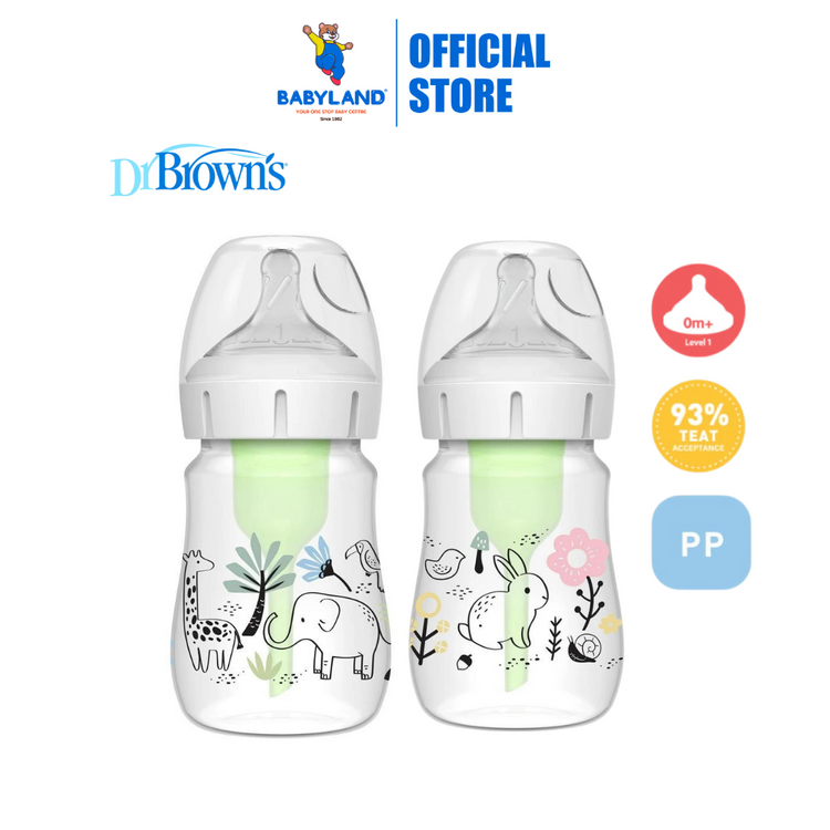 Dr Brown's Options+ PP Wide-Neck Bottle with Level 1 Teat (150mL)(1-pack)