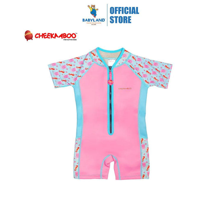 Cheekaaboo Wobbie Toddler Thermal Swimsuit UPF50+ Pink Jellyfish