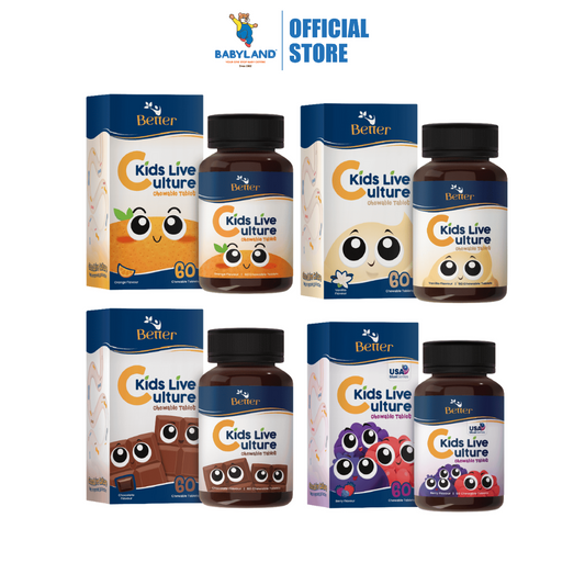 (HALAL) Better Kids Live Culture Chewable Tablet 60’s. Probiotic – 100% Natural Colours and No Preservatives