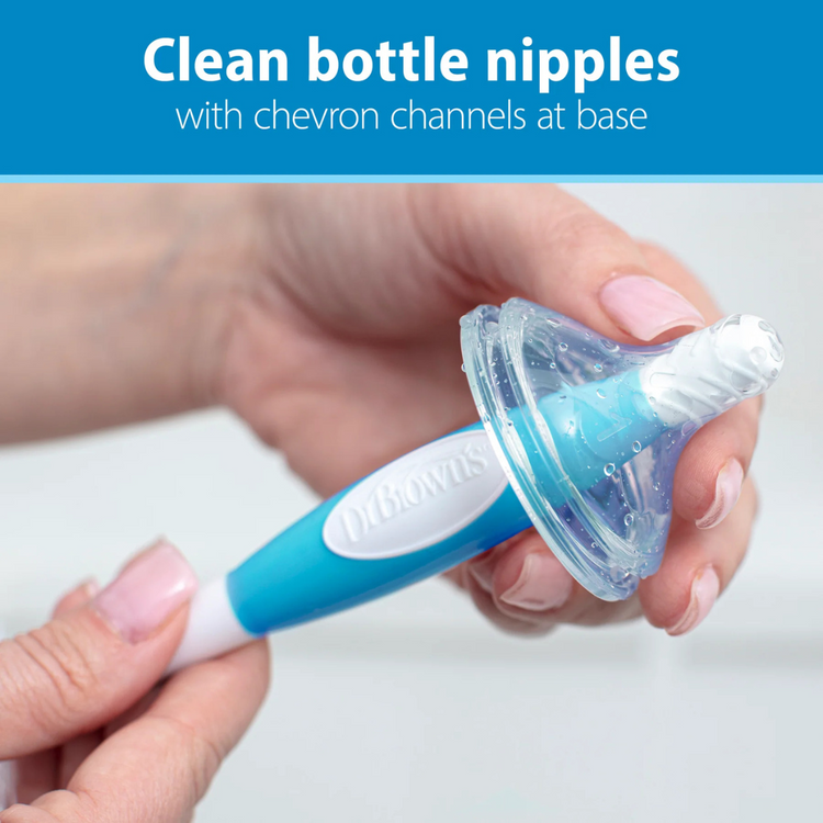 Dr Brown's Natural Flow Baby Bottle & Nipple Brush (Blue)