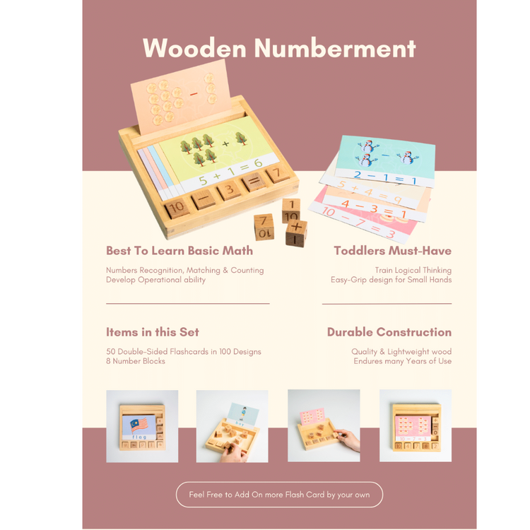 PureDays Wooden Numberment Maths Game