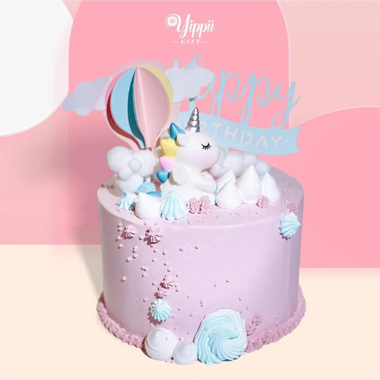 [PRE-ORDER] Yippii Unicorn Cake 6 Inch (With Toy)