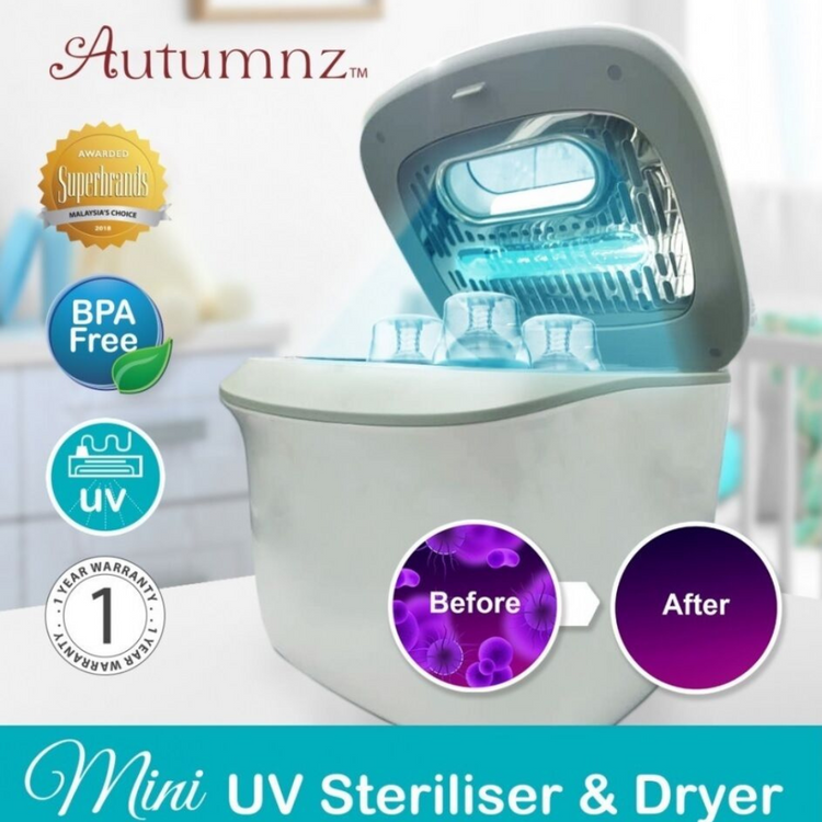 Autumnz Mini UV Steriliser & Dryer (Pink/Grey)