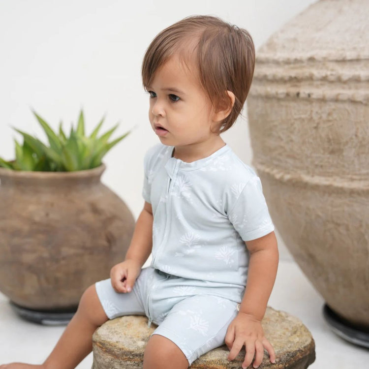 Joey & Mom Zipper Premium Bamboo Cotton Baby Romper | Short Sleeve Onesie for Newborns & Infants