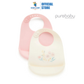 Purebaby Organic Blossom 2 Pack Silicone Feeding Bib