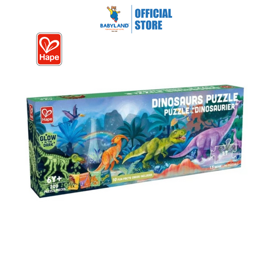 Hape 1632 Dinosaurs 1.5 Meter Long Puzzle - Glow In The Dark (6Y+)