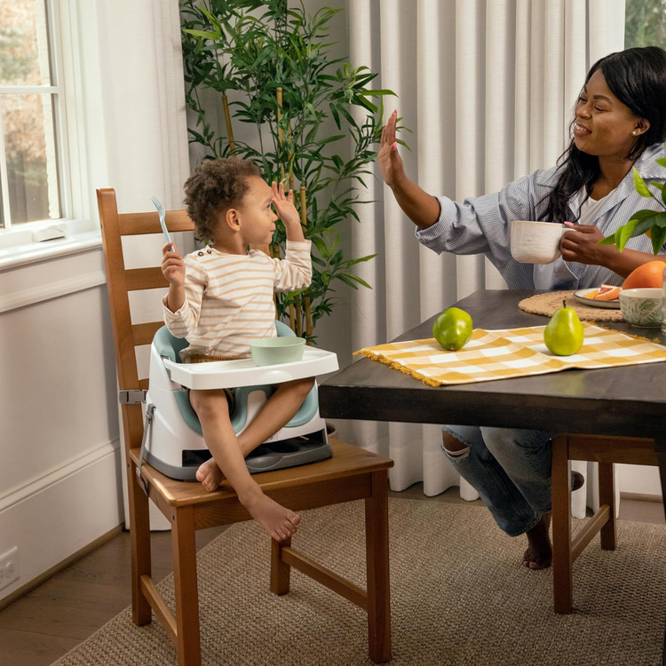 Ingenuity Baby Base 2-in-1 Booster Seat - Mist Blue (6M-3Y)