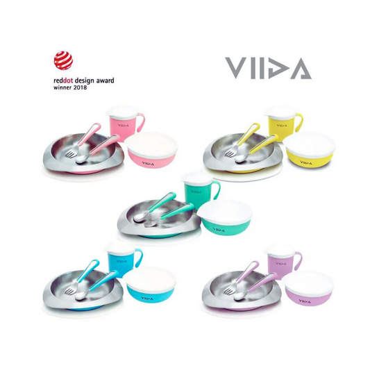 Viida Soufflé Antibacterial Stainless Steel Kids Tableware Set