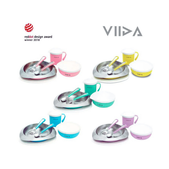 Viida Soufflé Antibacterial Stainless Steel Kids Tableware Set