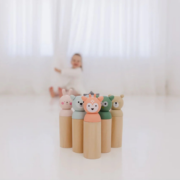 BUBBLE Wooden Animal Bowling Set