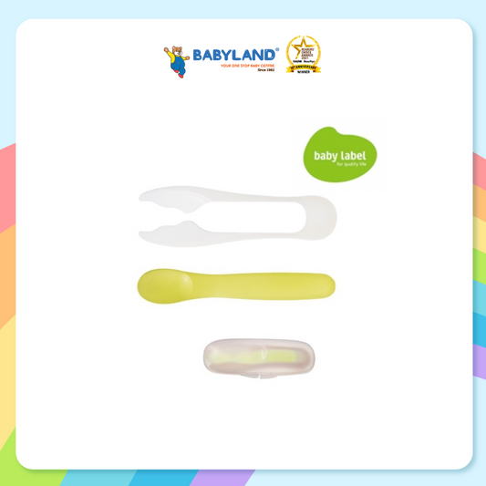 Combi Baby Label Cutter & Spoon Set - Green