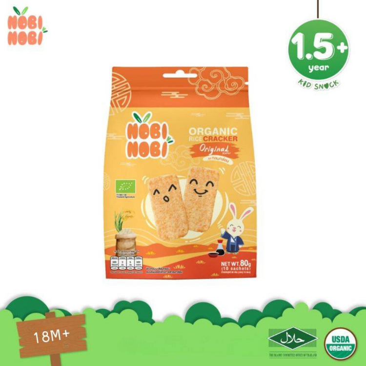 [HALAL] Nobi Nobi Organic Rice Crackers (80g) (18m+) Ready To Eat Baby Rice Snacks /Travel Food /Baby Food