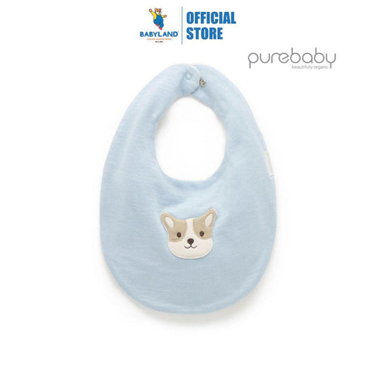 Purebaby Organic Puppy Bib Sky Print
