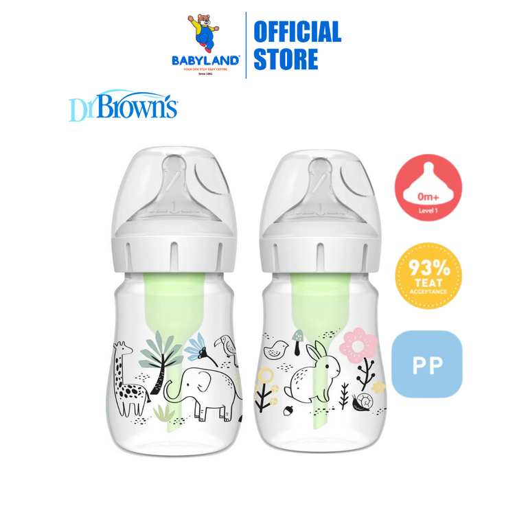 Dr Brown's Options+ PP Wide-Neck Bottle with Level 1 Teat (150mL)(1-pack)