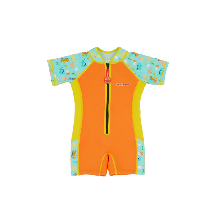 Cheekaaboo Wobbie Toddler Thermal Swimsuit UPF50+ Orange Dino