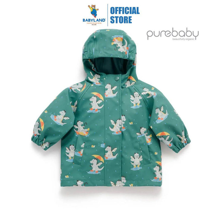 Purebaby Organic Dragons in the Rain Print Waterproof Jacket
