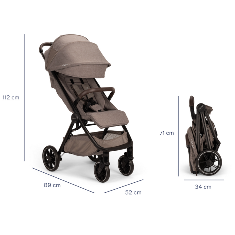 Nuna TRVL LX Stroller - Cedar | Compact & Luxe