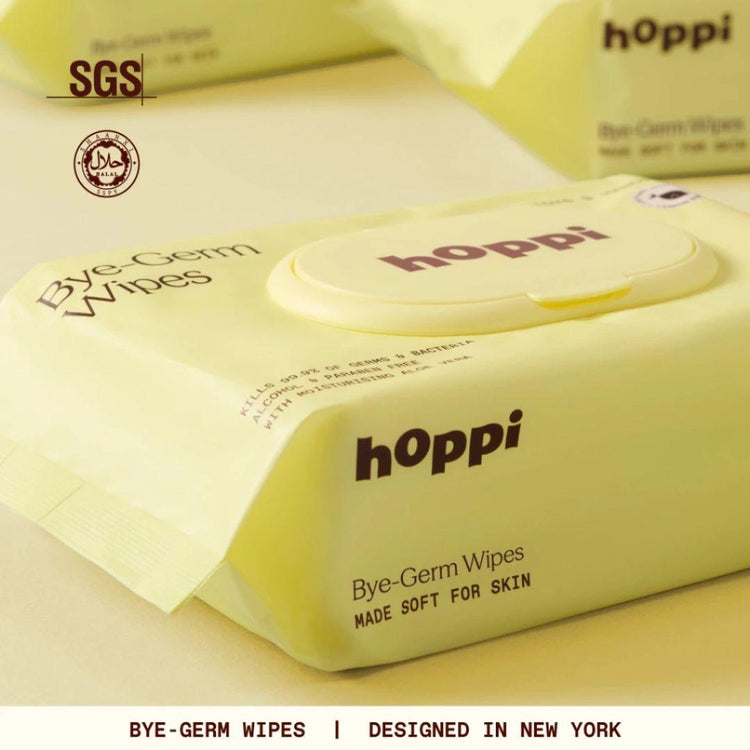 Hoppi NYE Bye-Germs Wipes 80 sheets - 3 in 1 Bundle Pack