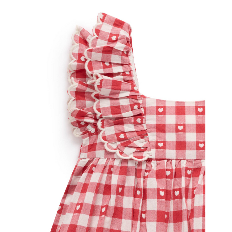 Purebaby Organic Heart Gingham Dress