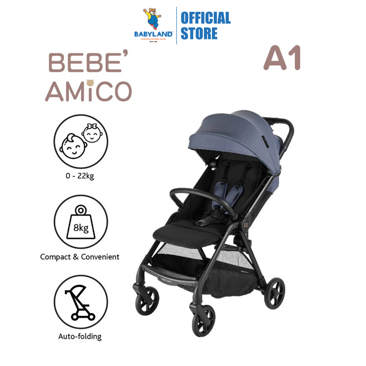 [New Launch] Chicco Bebe Amico Compact & convenience Auto-Folding Stroller A1 - New Born to 22kg