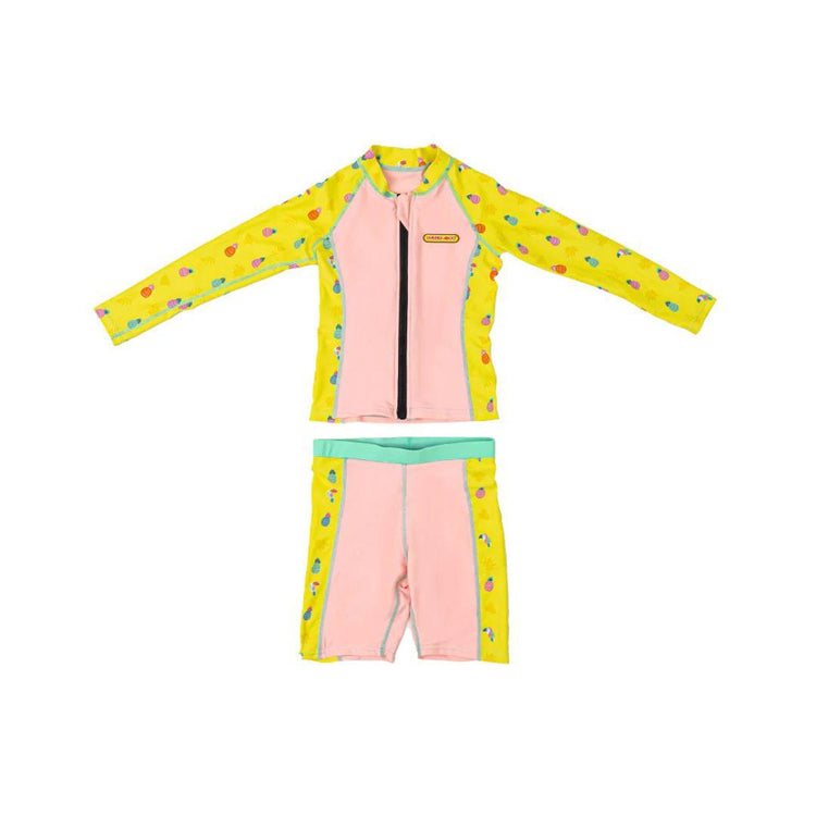Cheekaaboo AquaLite Swimsuit Nylon 2-Piece UPF50+ Peach Pineapple