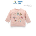 Purebaby Organic Mouse Pink Print Thick Ruffle Top