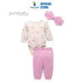 Purebaby Organic Garden Kitten Print 3 Piece Gift Set