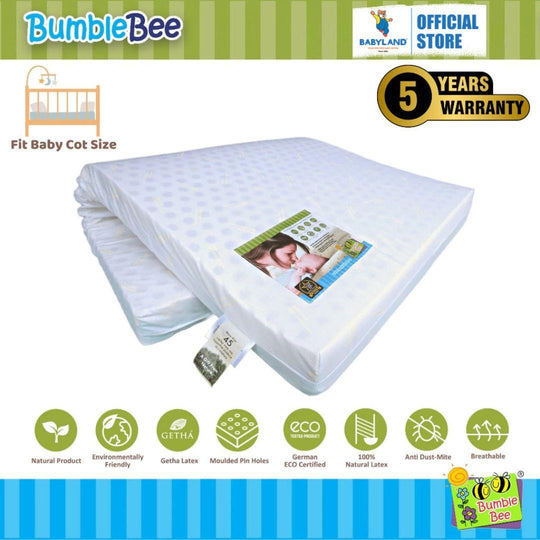 Bumble Bee 100% Natural Latex Baby Cot Mattress