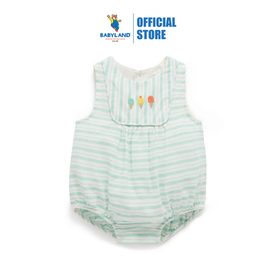 Purebaby Organic Ice Cream Bodysuit Seafoam Stripe