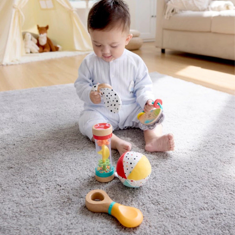Hape 0130 5 In 1 Baby Sensory Set Suitable for Age 0-18 Months