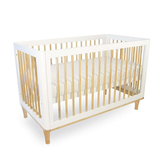 Babyhood Riya Cot - Beech & White ( Newborn to 5 years old )