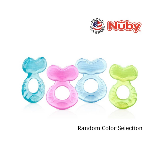 Nuby Comfort Silicone Fish Shaped Teether with Hygienic Case 3m+ (Random Color Selection)