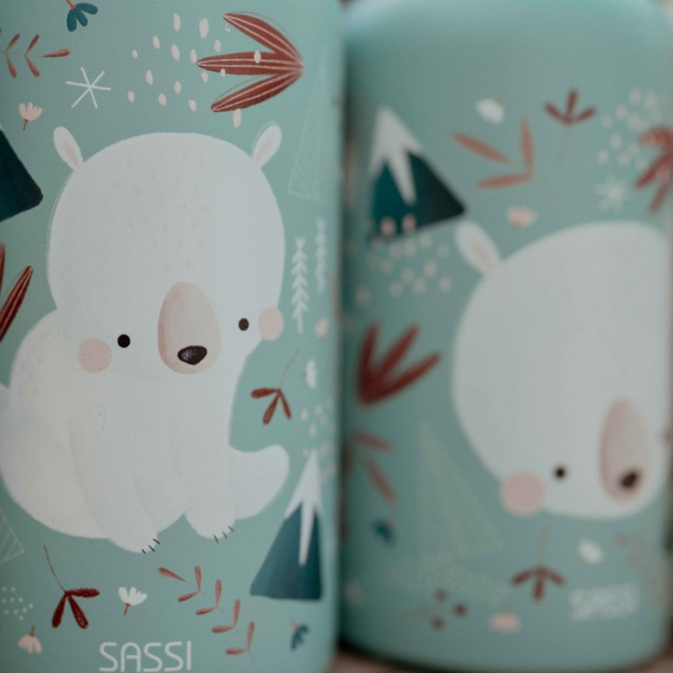 Sassi Stainless Steel Bottle 500ml - Bear