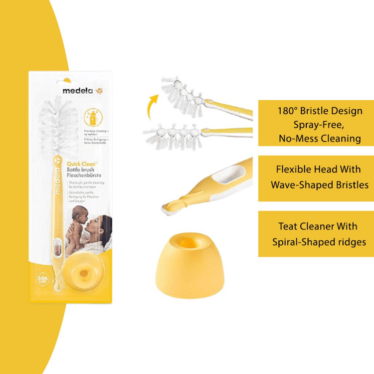 Medela Quick Clean Bottle & Teat Brush With Stand