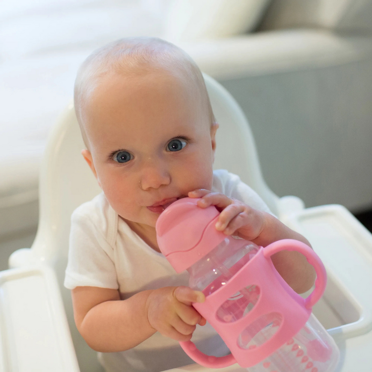 Dr Brown's Anti-Colic Options+ PP Wide Neck Sippy Straw Bottle With Handle - 270ml (6m+)