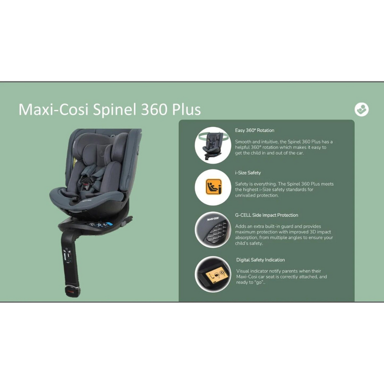 Maxi-Cosi Spinel 360 Plus Car Seat - Black (0-36kg | 2years Warranty)