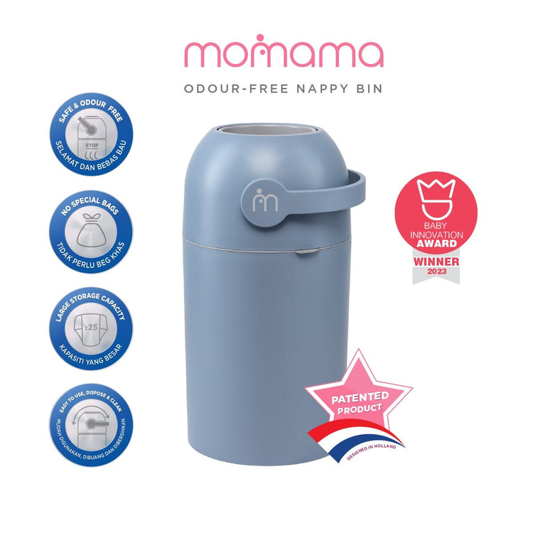 Momama Odour Free Nappy-Bin (Pigeon Blue)