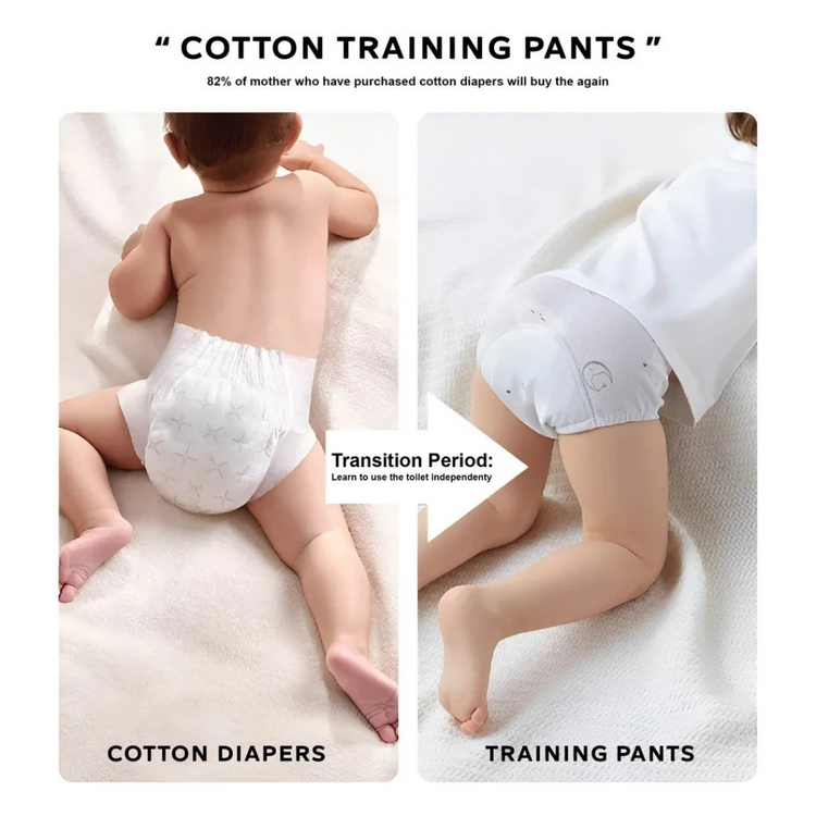 Purcotton Training Pants 2 pcs Elephant (white), Moonlit Clouds (blue)