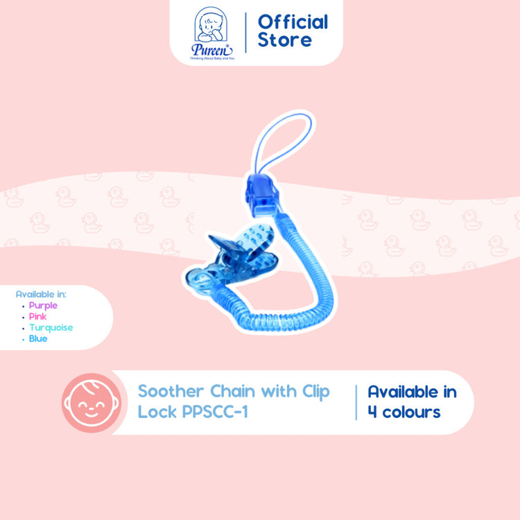 Pureen Premium Soother Chain With Clip Lock