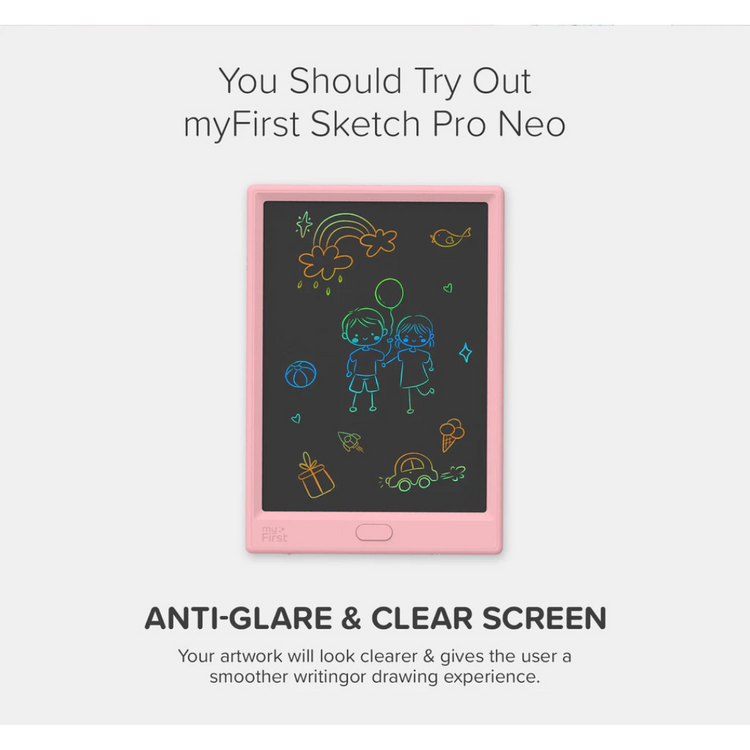 myFirst Sketch Pro NEO Color LCD Sketch Pad Digital Writing Tablet/Drawing/Sketch Pad (10") [Free Leather Case]