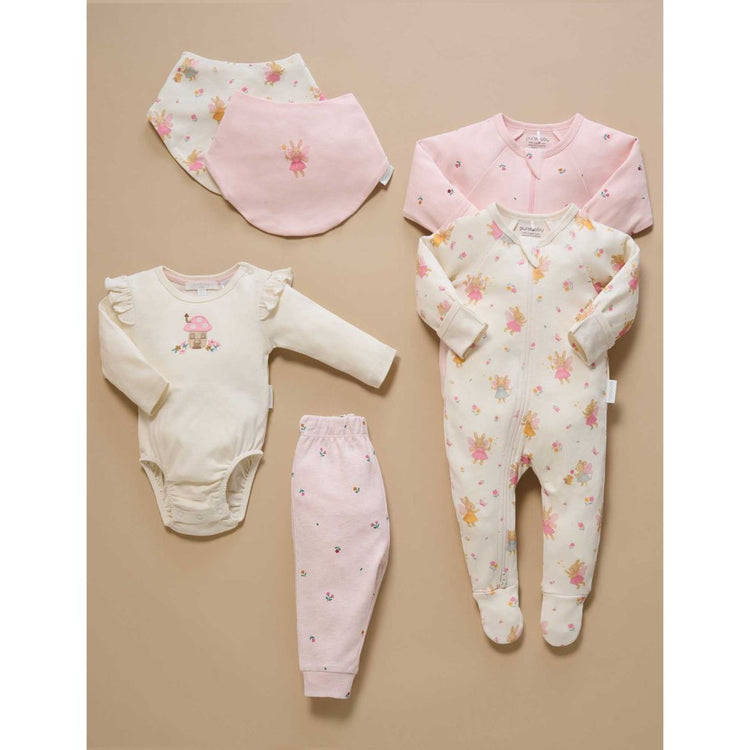 Purebaby Organic 2 Pack Zip Growsuit - Cloud Little Fairies Print