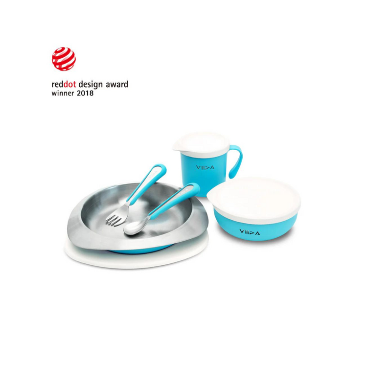 Viida Soufflé Antibacterial Stainless Steel Kids Tableware Set
