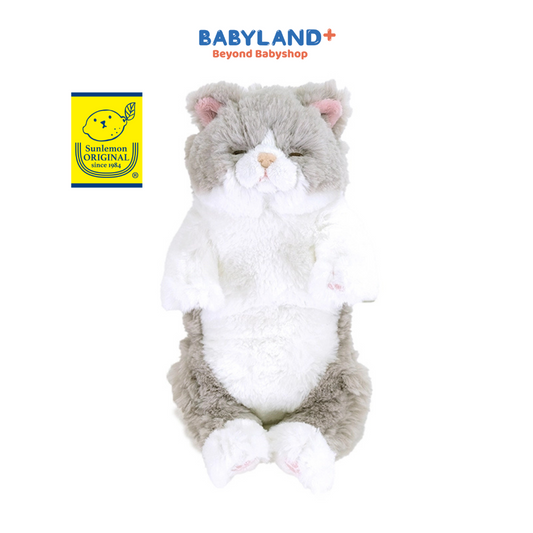Sunlemon 1373 Grey - Lying Cat Sleeping Face Stuffed Toy S
