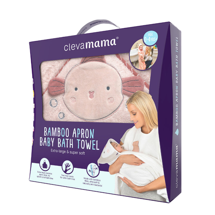 Clevamama Bamboo Apron Bath Towel - Pink (0M+)