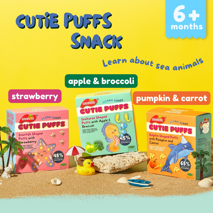 Little Baby Grains Cutie Puffs Organic Snack - 3 Flavours (6 months onwards)